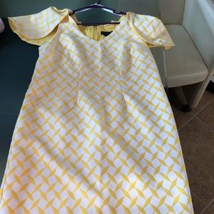 Christian Siriano Jacquard Cape Sleeve Dress